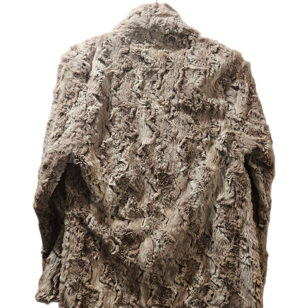 Vine Street Apparel Faux Fur Jacket in Beige and Brown NWT - Picture 2 of 3